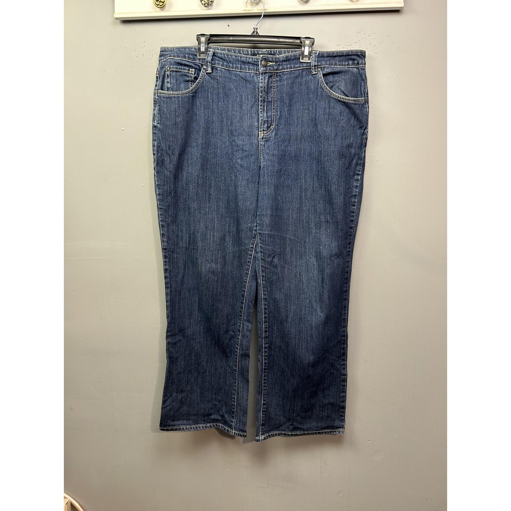 Nine West Jeans Womens‎ 22 Blue Medium Wash High Rise Wide Leg Stretch Denim